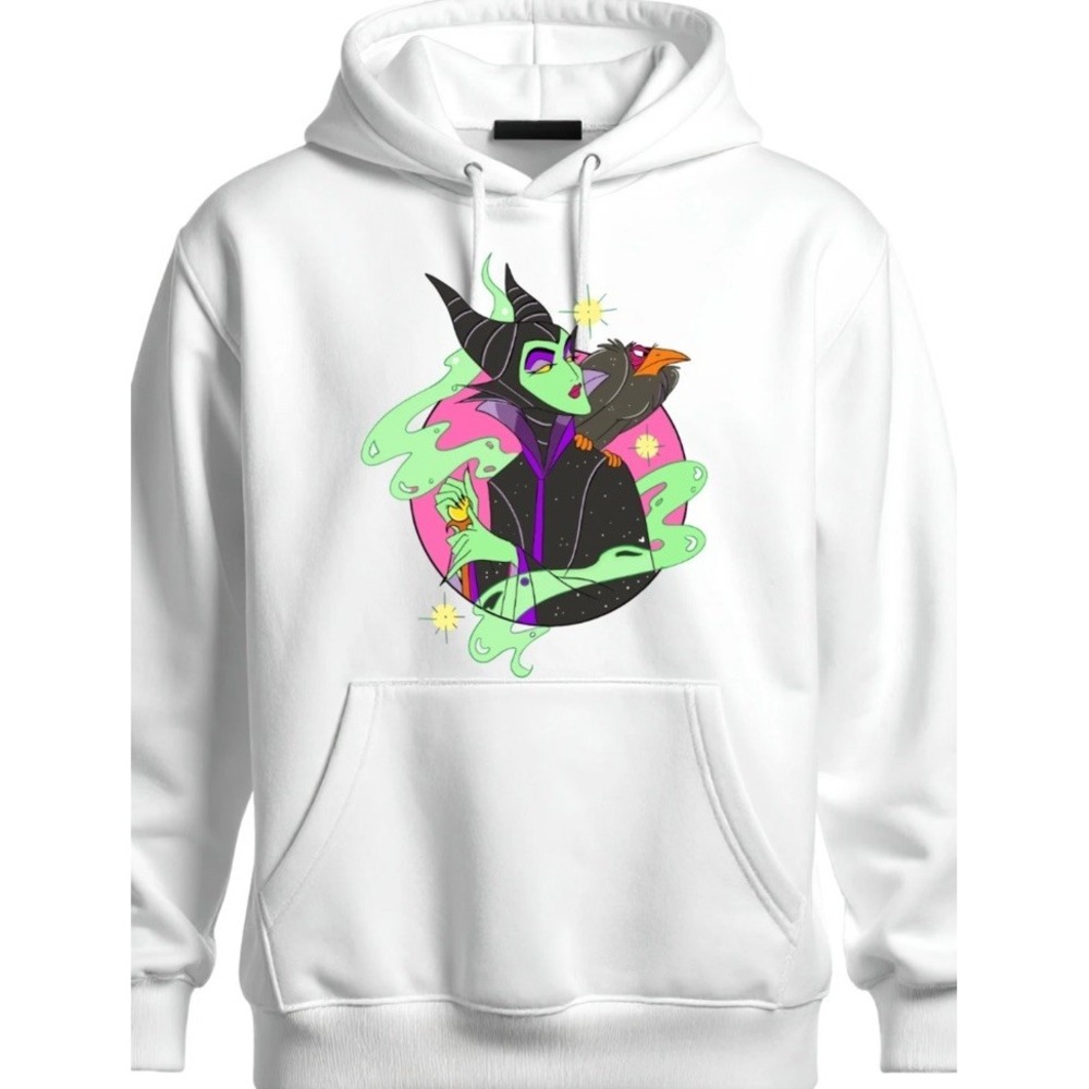 Disney Maleficent Gildan Hoodie White Adult 2XL